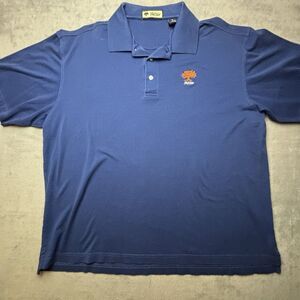 Oaktree Golf Club Polo Mens‎ XL Beige Blue Short Sleeve Shirt